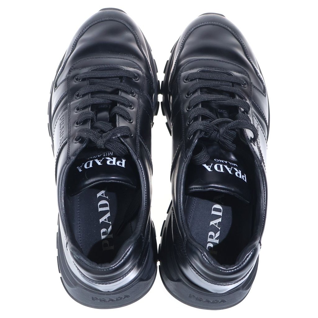 Prada Leather Low Cut Sneakers Black 7 — view 4
