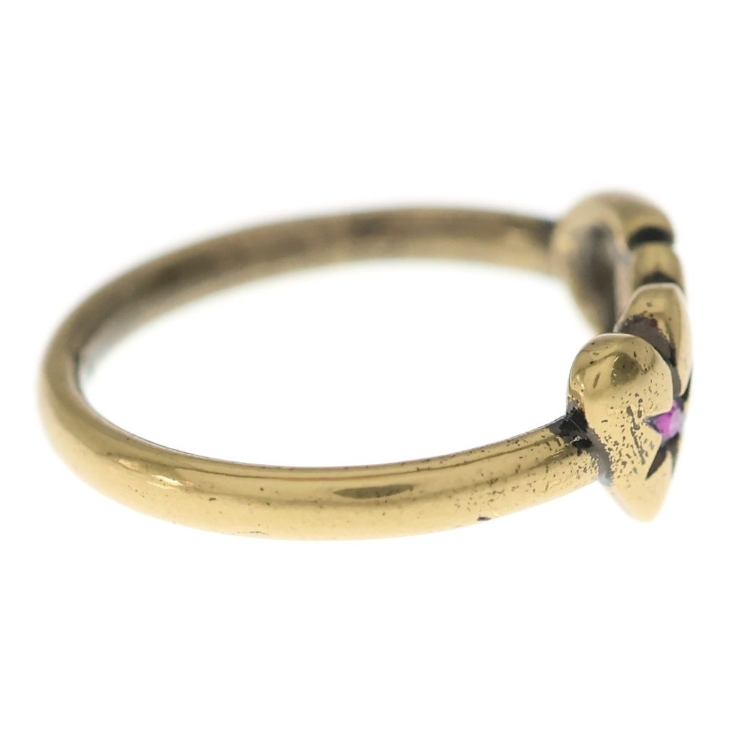 Dior CD Logo Lucky Charm Heart Ring Gold Pink — view 3