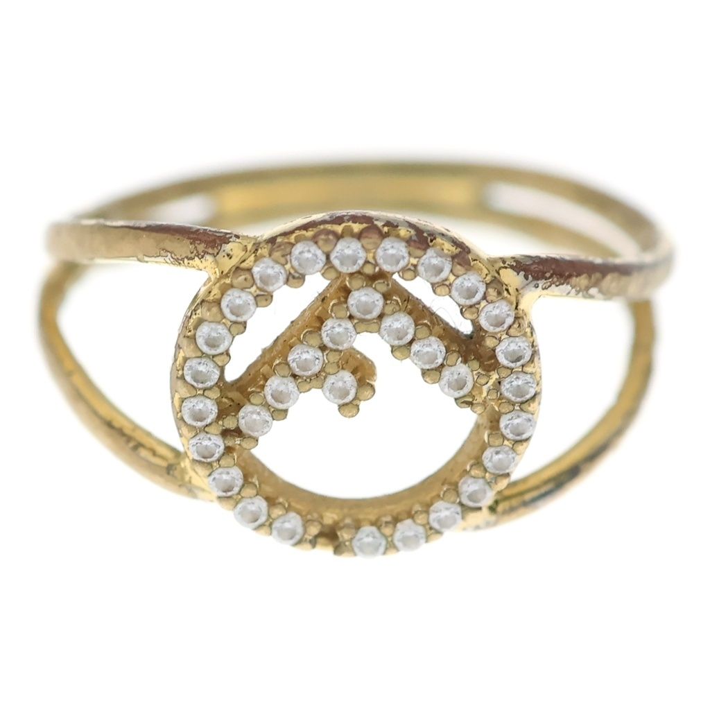 Fendi Rhinestone Ring Gold — view 4