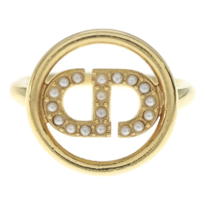 Dior CD Logo Faux Pearl Ring Gold Plated — view 4