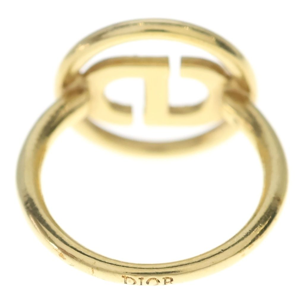 Dior CD Logo Faux Pearl Ring Gold Plated — view 2