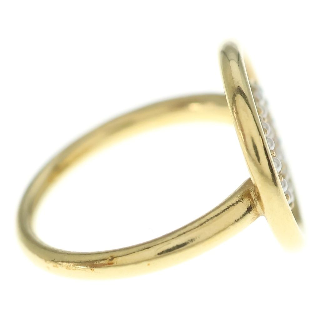 Dior CD Logo Faux Pearl Ring Gold Plated — view 3