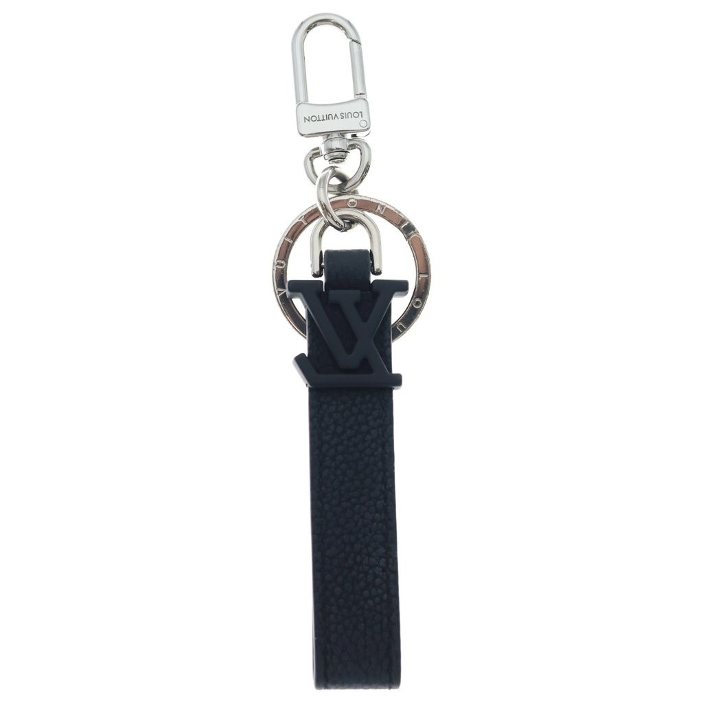 Louis Vuitton LV Dragonne Aerogram Key Holder Key Sling Bag Charm Black Silver — view 2