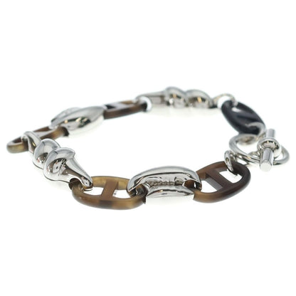 Hermes Chaine D'ancre Rivage Bracelet Silver Brown Metal Buffalo Horn — view 3