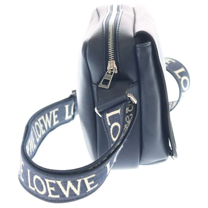Loewe Military Messenger Bag Mini Navy Leather Silver — view 3