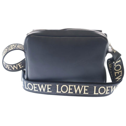 Loewe Military Messenger Bag Mini Navy Leather Silver — view 2