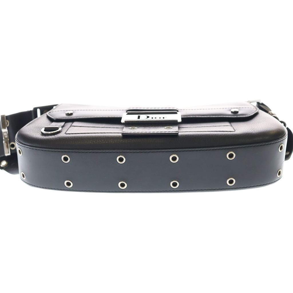 Dior Trotter Street Chic Shoulder Bag Black Leather Silver — view 4