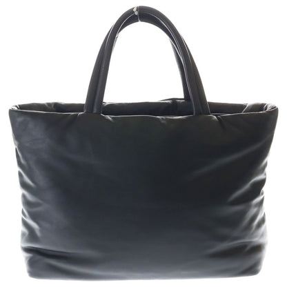 Saint Laurent Paris Wide Logo Puffer Tote Black Leather — view 2