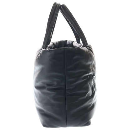 Saint Laurent Paris Wide Logo Puffer Tote Black Leather — view 3