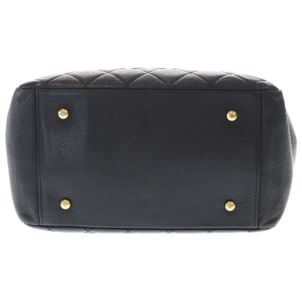Chanel Quilted Petit Timeless Chain Tote Black Caviar Leather Gold — view 4