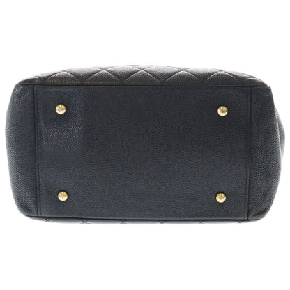 Chanel Quilted Petit Timeless Chain Tote Black Caviar Leather Gold — view 4