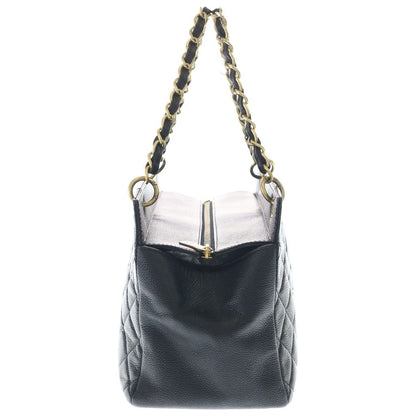 Chanel Quilted Petit Timeless Chain Tote Black Caviar Leather Gold — view 3