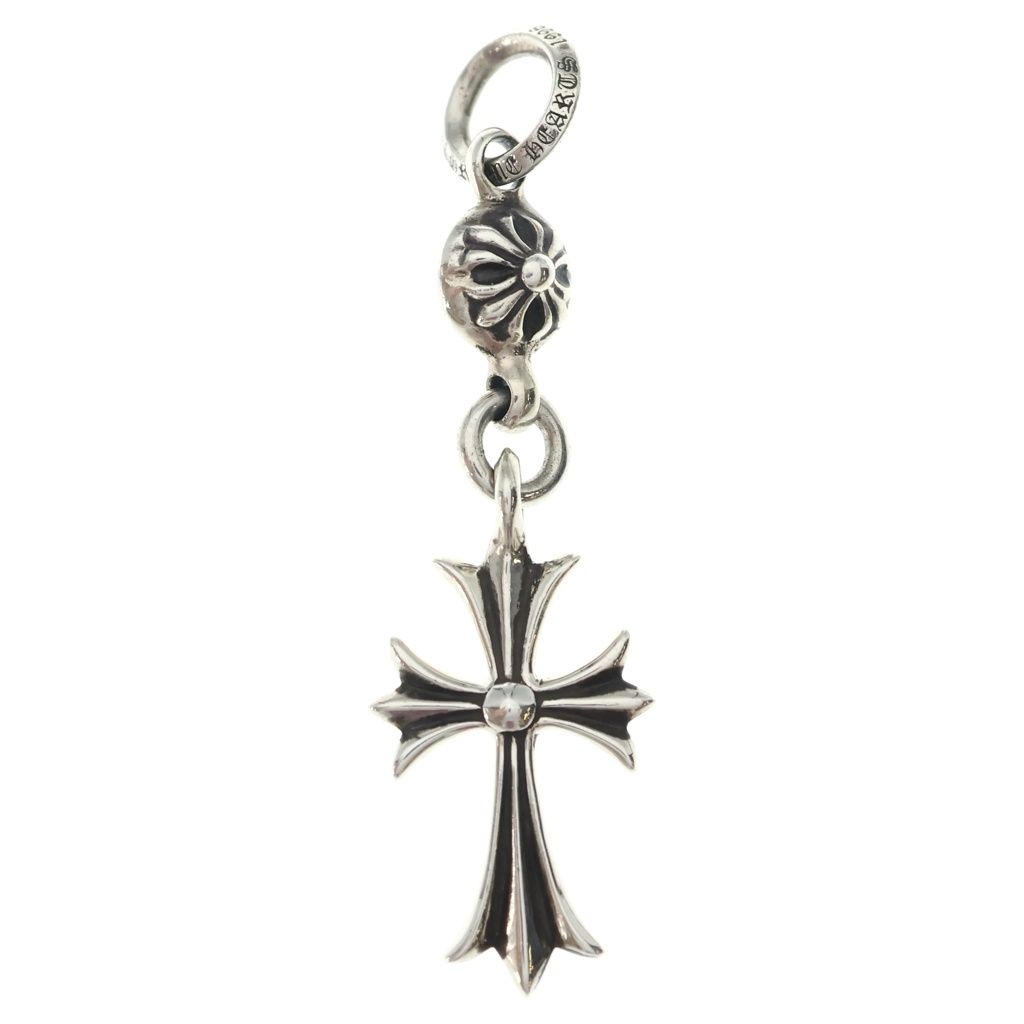 Chrome Hearts Tny CH Crs 1 Ball Tiny CH Cross Charm Pendant Silver