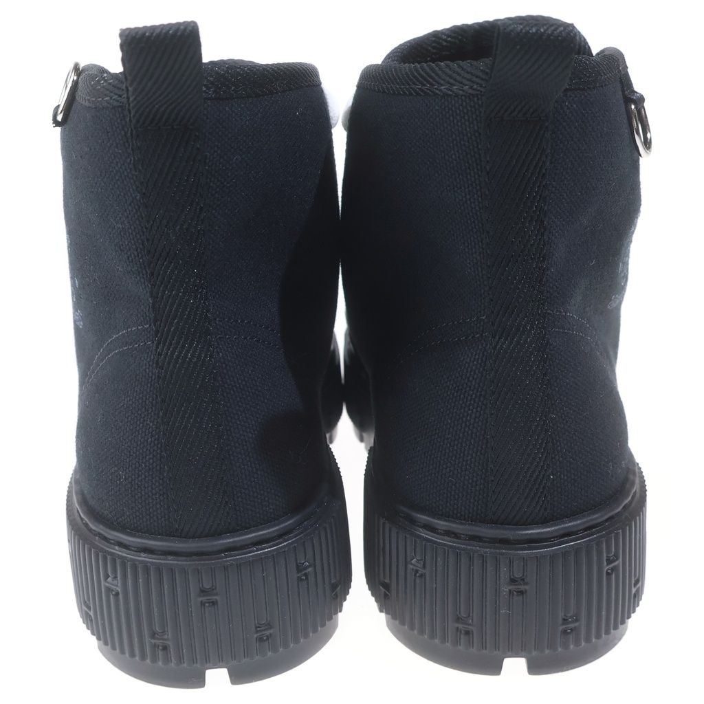 Hermes Itinerelle Canvas Lace Up High Cut Sneakers Black — view 3