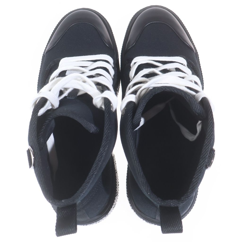 Hermes Itinerelle Canvas Lace Up High Cut Sneakers Black — view 4