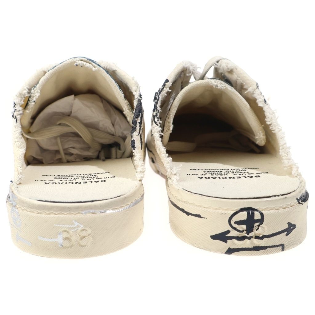 Balenciaga Denim Slippers Allover Sandals White — view 3