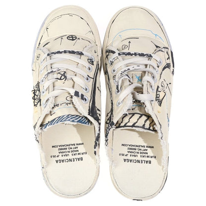 Balenciaga Denim Slippers Allover Sandals White — view 4