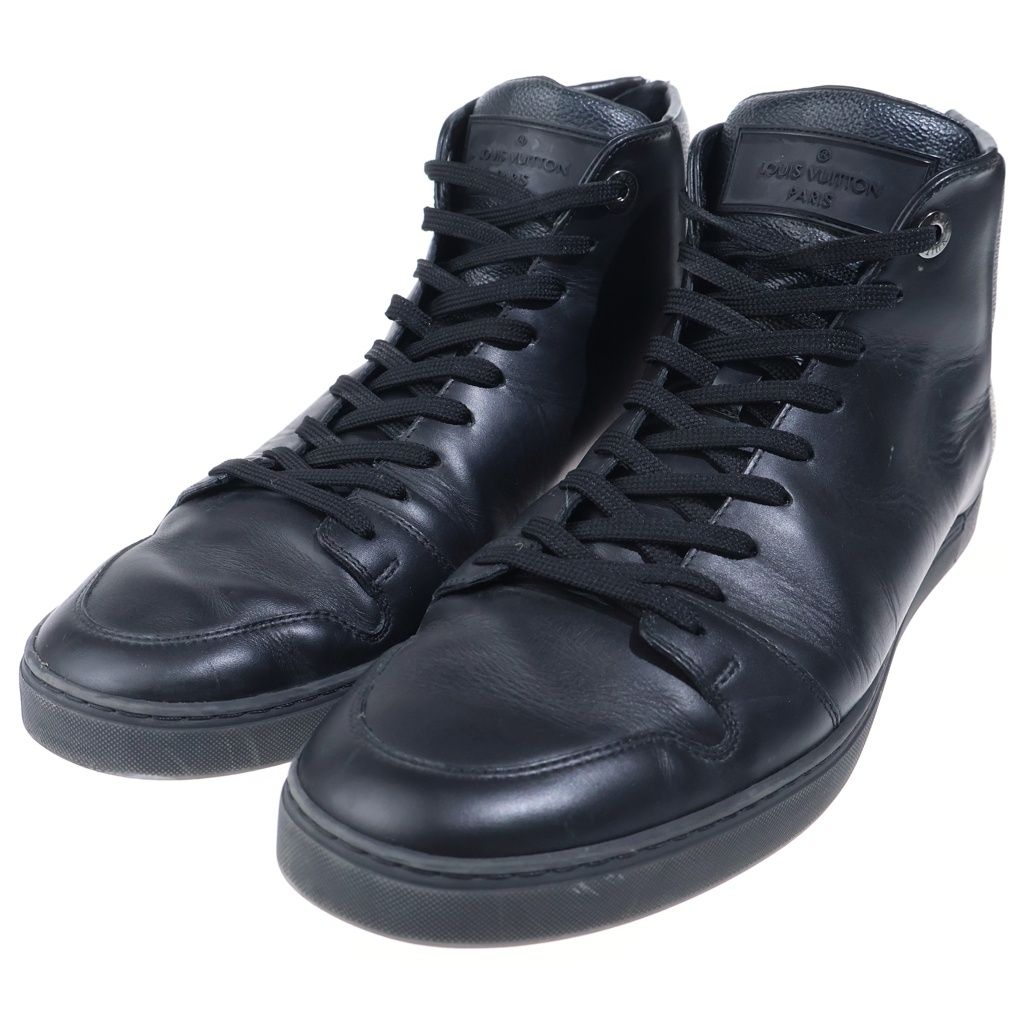 Louis Vuitton Damier Graphite Leather High Cut Sneakers Black — view 2