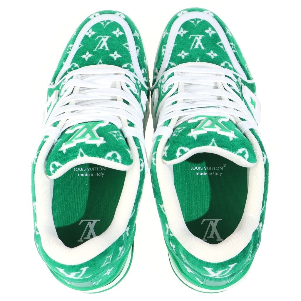 Louis Vuitton LV Trainer Line Monogram Textile Sneakers Green — view 4