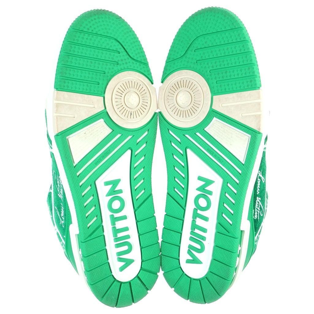 Louis Vuitton LV Trainer Line Monogram Textile Sneakers Green — view 5
