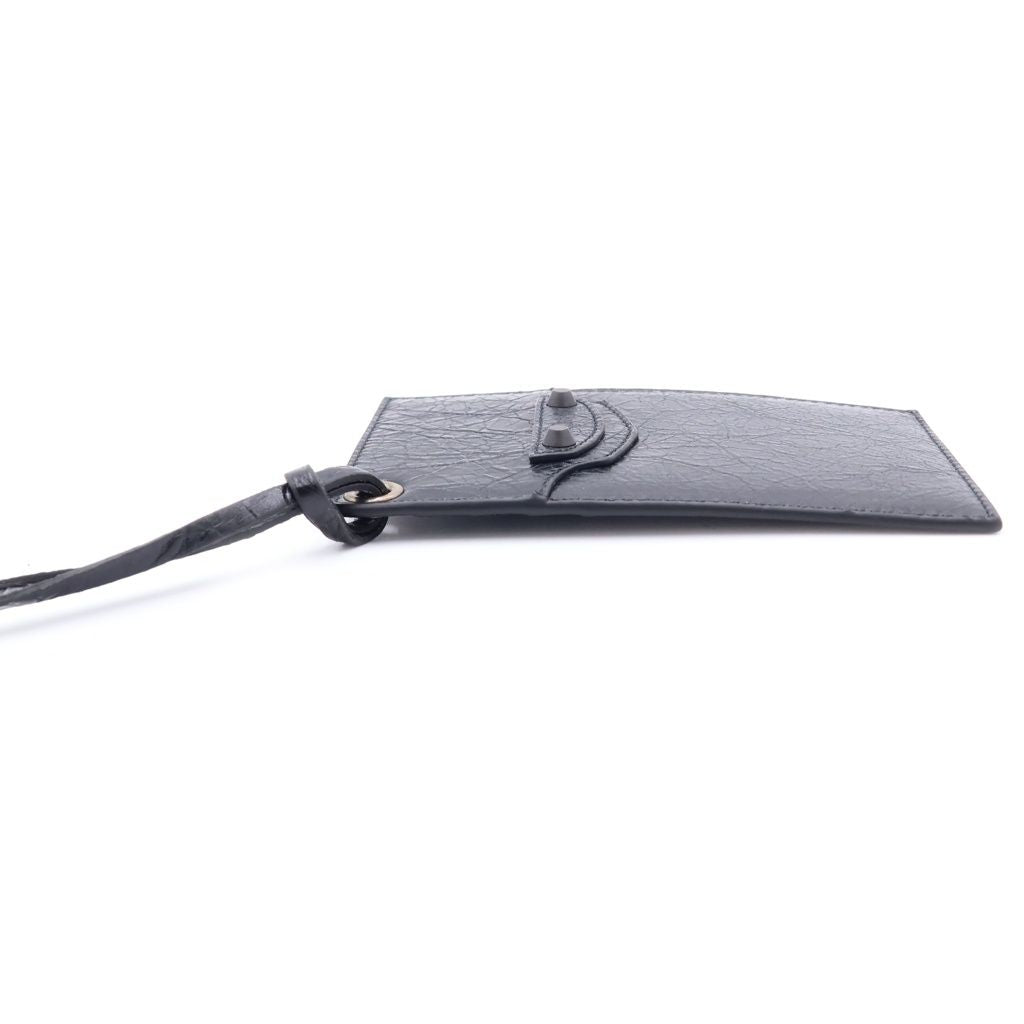 Balenciaga le City Card Case Fragment Black Leather Silver — view 3