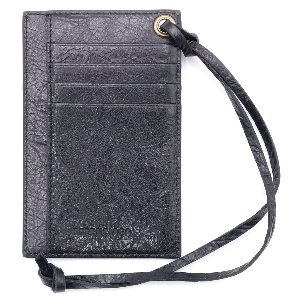 Balenciaga le City Card Case Fragment Black Leather Silver — view 2
