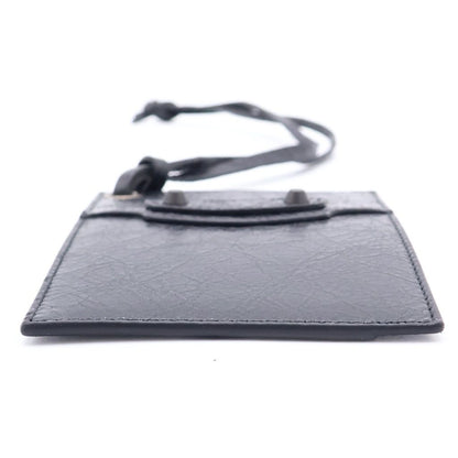 Balenciaga le City Card Case Fragment Black Leather Silver — view 4