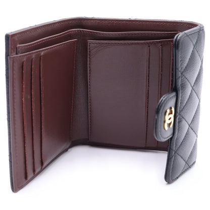 Chanel Classic Small Flap Wallet Trifold Coin Case Black Caviar Leather Gold — view 4