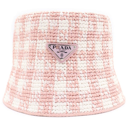Prada Crochet Bucket Hat S Light Pink — view 4