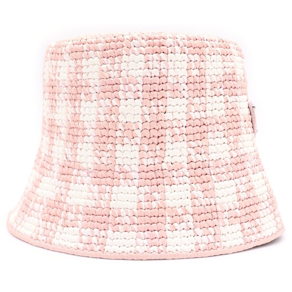 Prada Crochet Bucket Hat S Light Pink — view 3