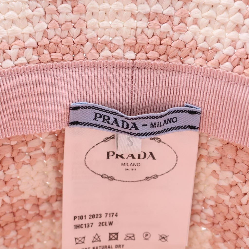 Prada Crochet Bucket Hat S Light Pink — view 7