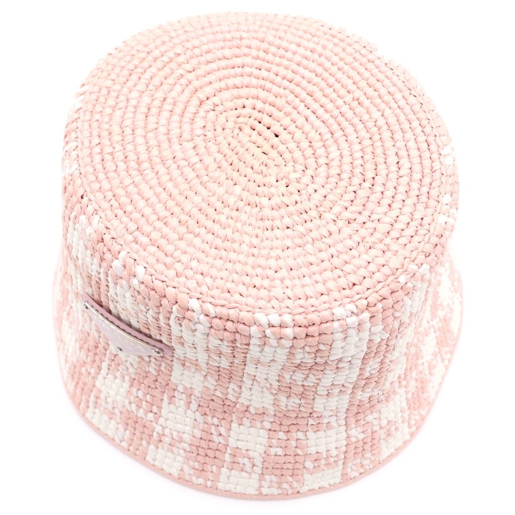 Prada Crochet Bucket Hat S Light Pink — view 6