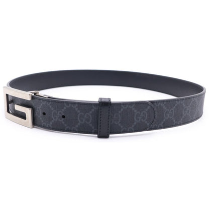 Gucci Square Reversible Leather Belt Black Silver