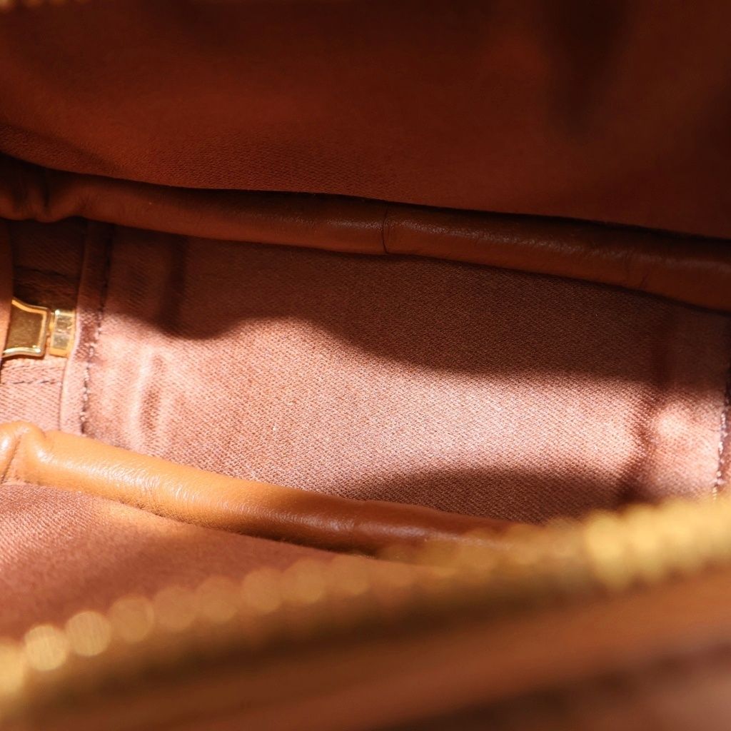 Miu Miu Beau Leather Micro Bag Logo Embossed Bag Charm Key Holder Brown — view 5