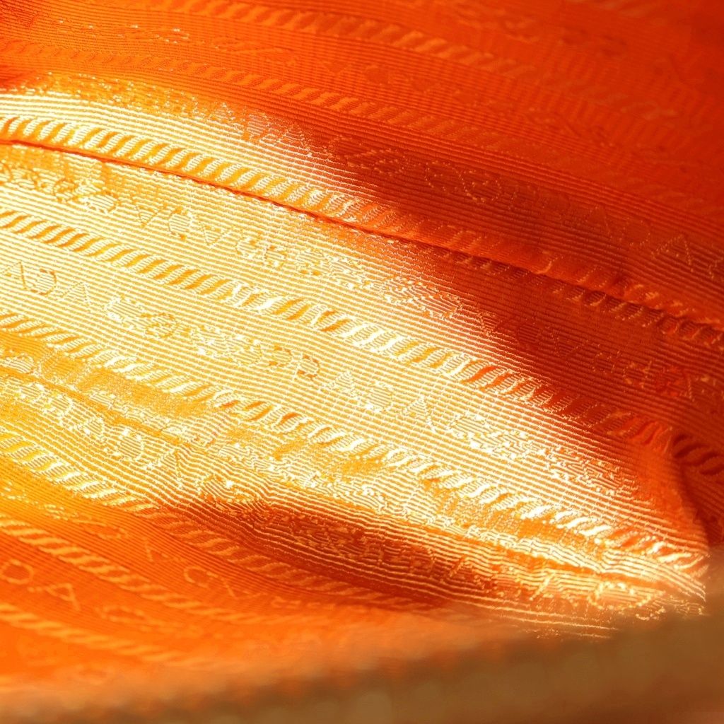 Prada Ambra Saffiano Leather Shoulder Bag Orange — view 5