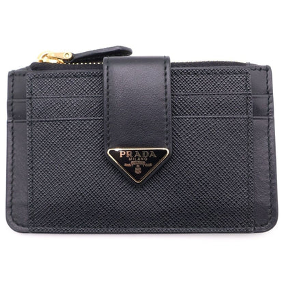 Prada Saffiano Tab LU Coin Case Black