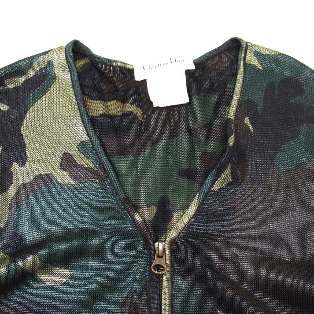 Dior Galiano Era Camouflage Cardigan Double Zip All Over Pattern Khaki — view 3