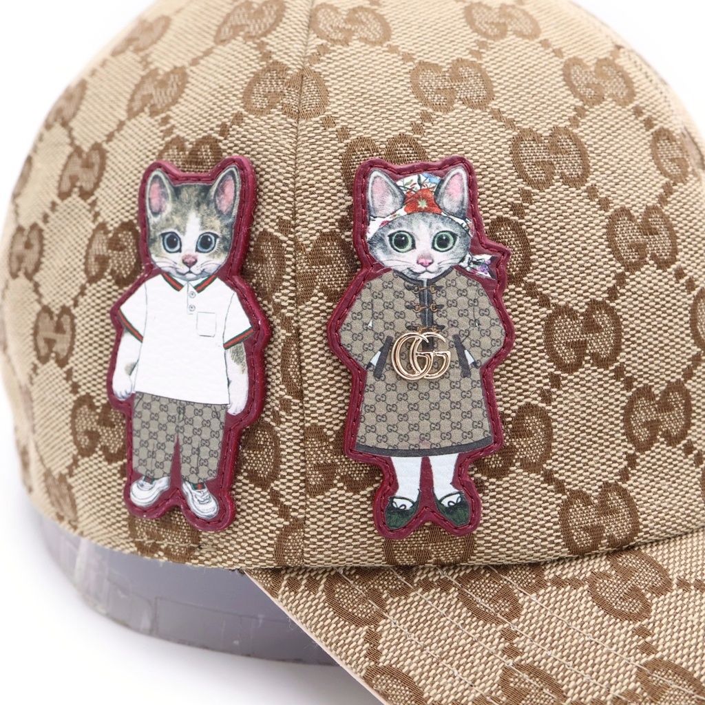 Gucci Higuchi Yuko GG Canvas Cap Baseball Cap Hat Beige Pink — view 6