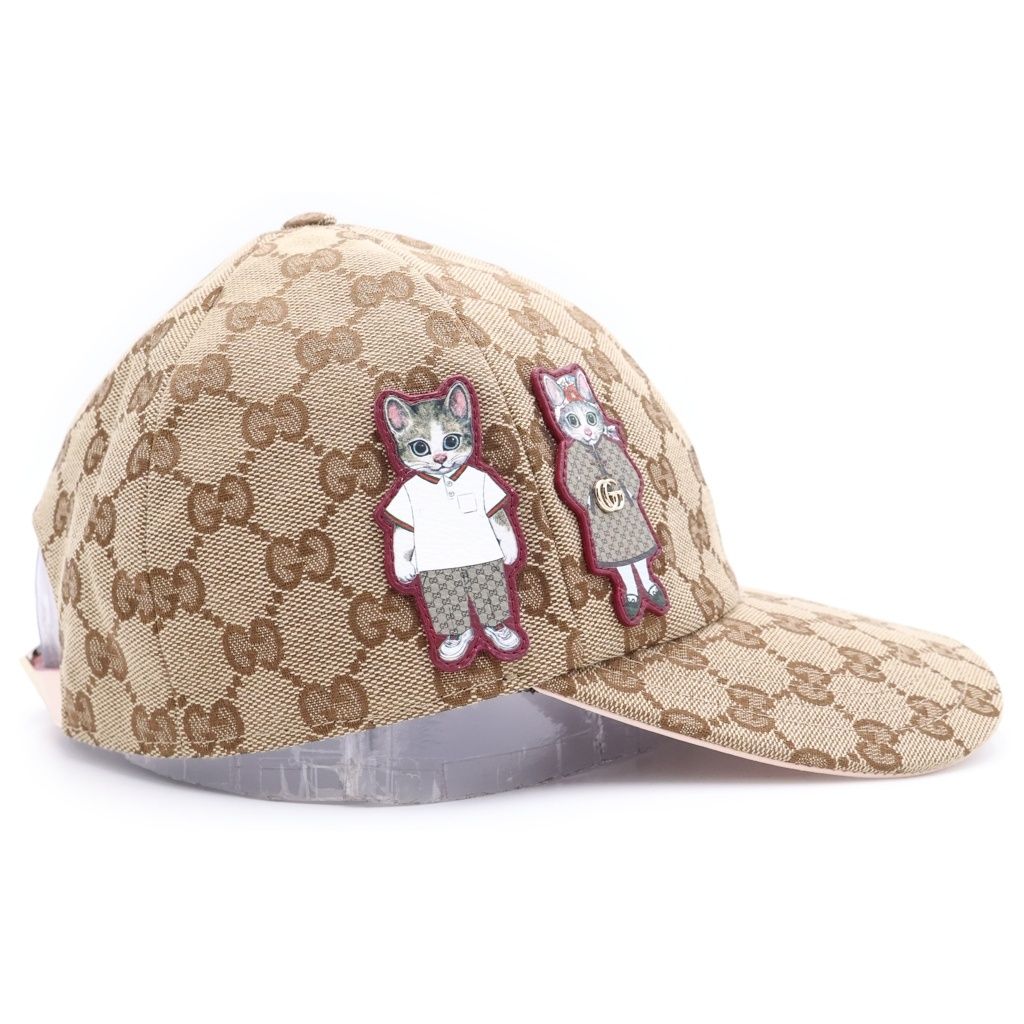 Gucci Higuchi Yuko GG Canvas Cap Baseball Cap Hat Beige Pink — view 3
