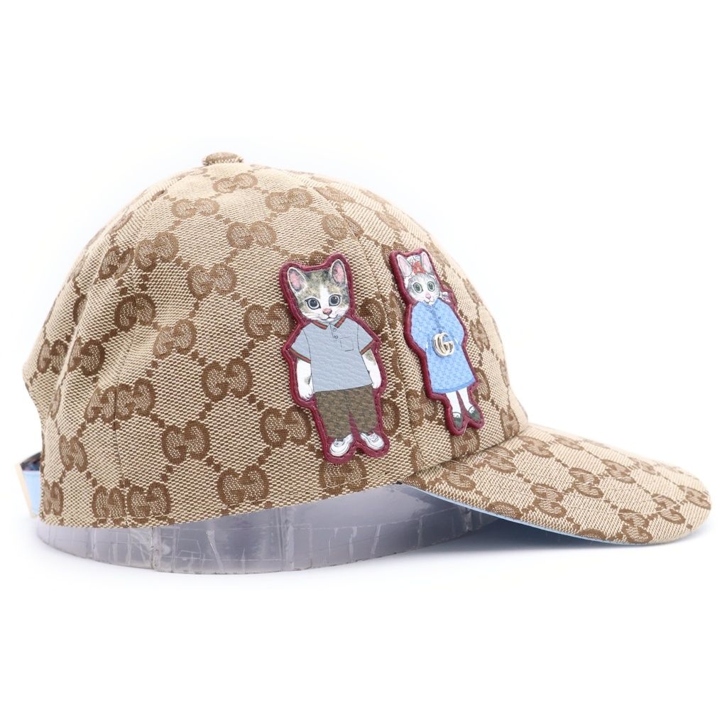 Gucci Higuchi Yuko GG Canvas Cap Baseball Cap Hat Beige Blue — view 3