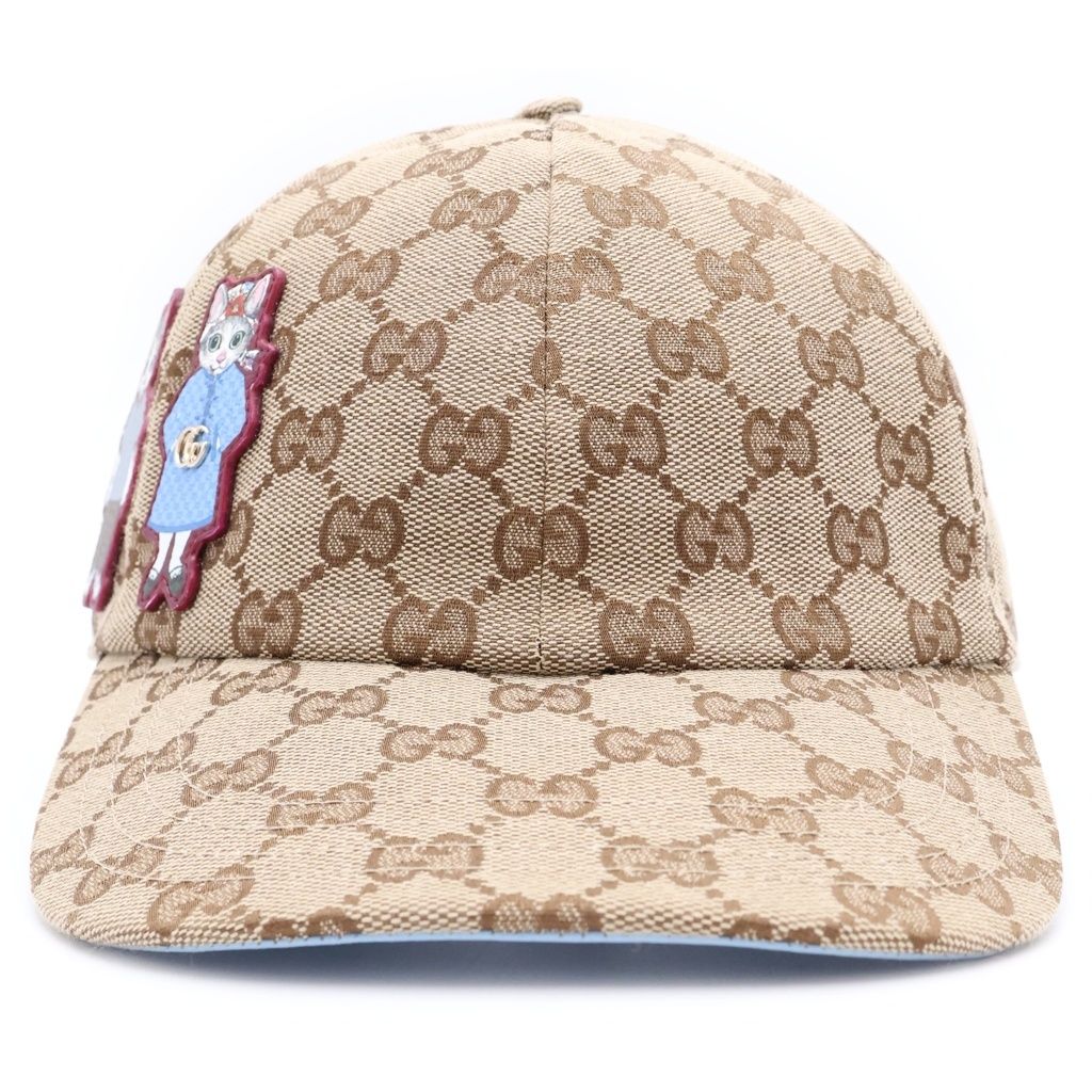 Gucci Higuchi Yuko GG Canvas Cap Baseball Cap Hat Beige Blue — view 4