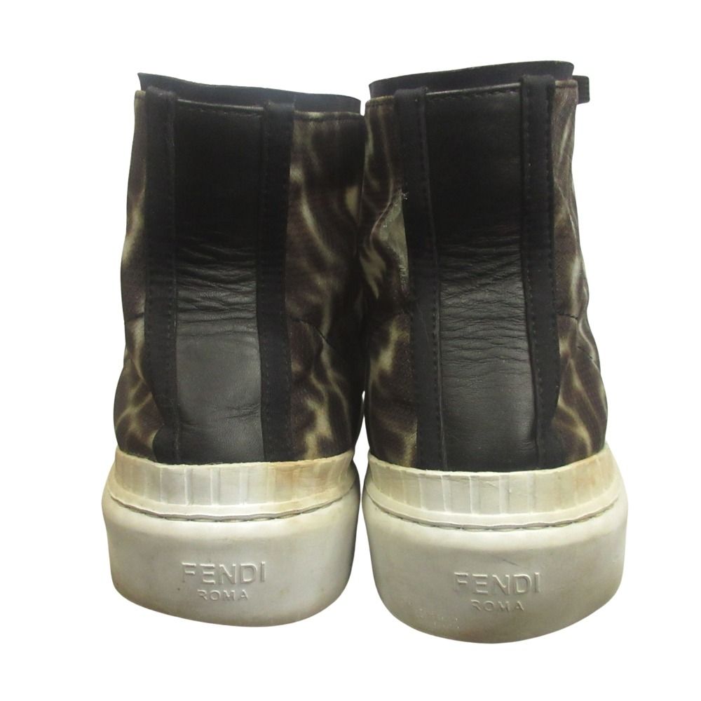 Fendi FF Vertigo FF Sneakers Zucca Pattern High Cut 11 Brown — view 5