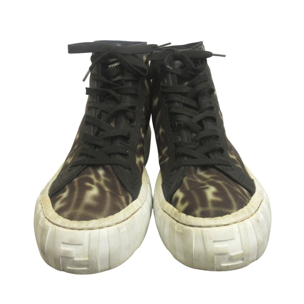 Fendi FF Vertigo FF Sneakers Zucca Pattern High Cut 11 Brown — view 4