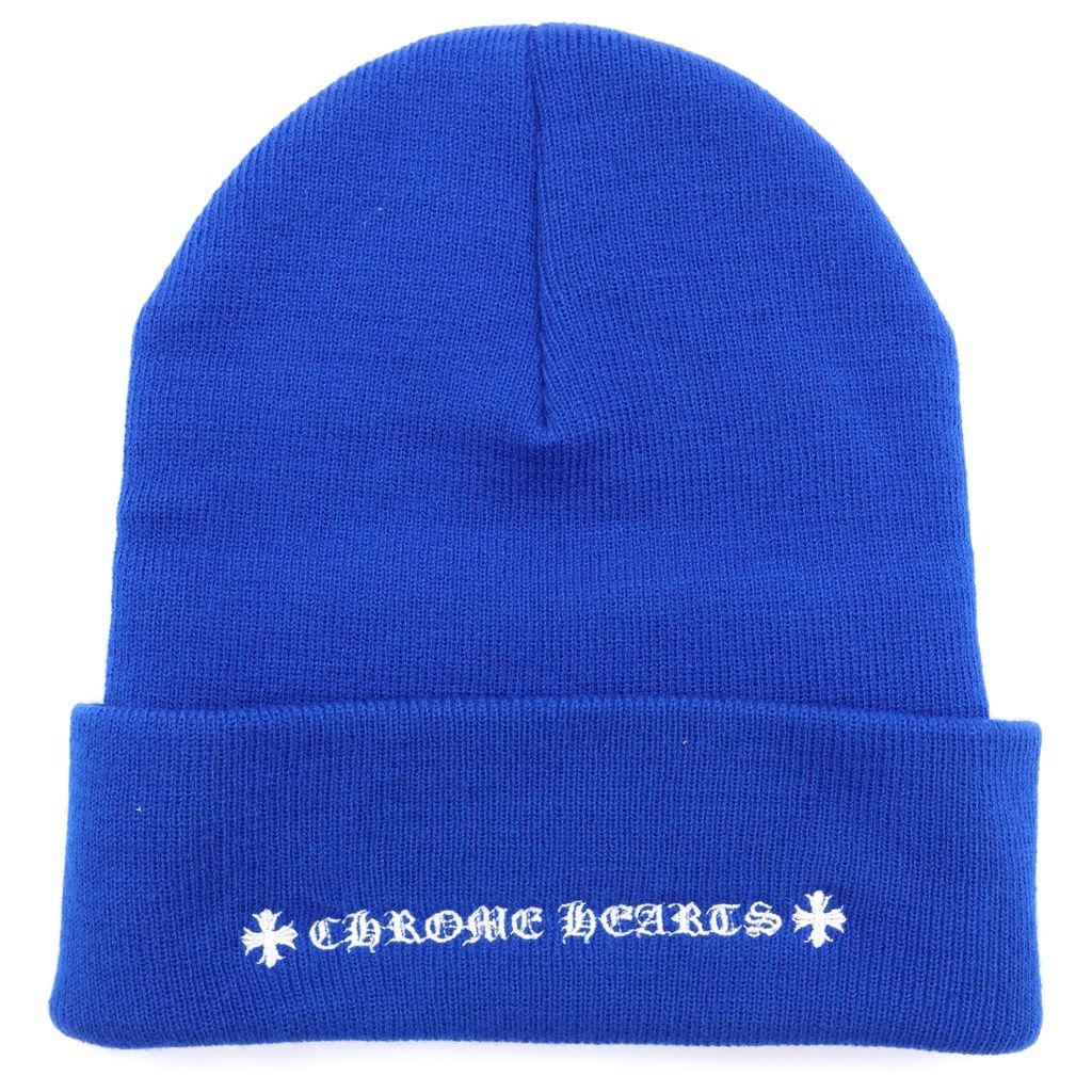 Chrome Hearts Blue Watch Cap CH Logo Embroidery Cap Knit — view 2