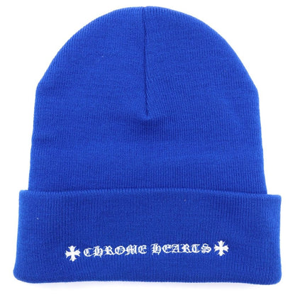Chrome Hearts Blue Watch Cap CH Logo Embroidery Cap Knit — view 2