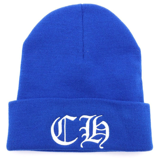 Chrome Hearts Blue Watch Cap CH Logo Embroidery Cap Knit