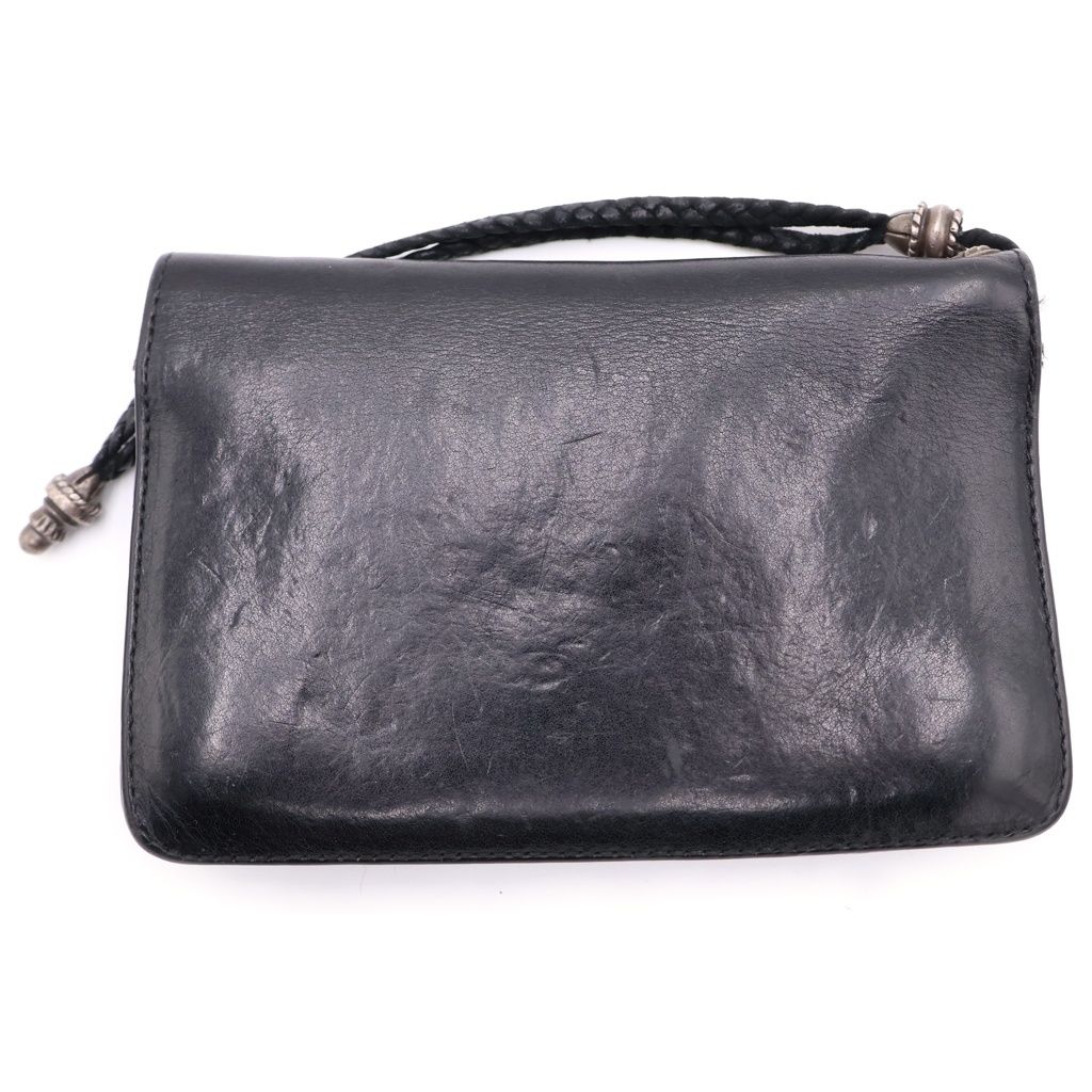 Chrome Hearts Strap Cross Ball Button Leather Wallet Black — view 2