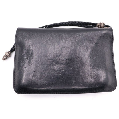 Chrome Hearts Strap Cross Ball Button Leather Wallet Black — view 2