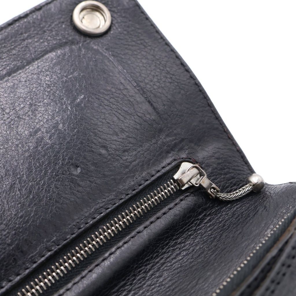 Chrome Hearts Strap Cross Ball Button Leather Wallet Black — view 6