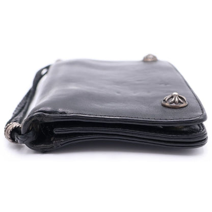 Chrome Hearts Strap Cross Ball Button Leather Wallet Black — view 3